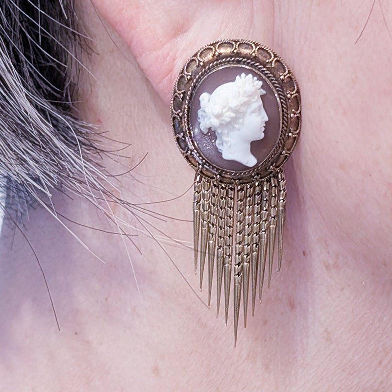 ビクトリアン・シェルカメオイヤリング