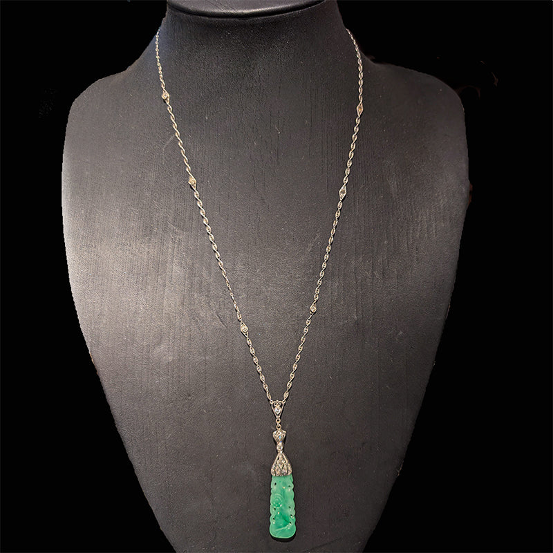 翡翠・ダイヤモンド・ソトワールネックレス