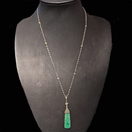 翡翠・ダイヤモンド・ソトワールネックレス