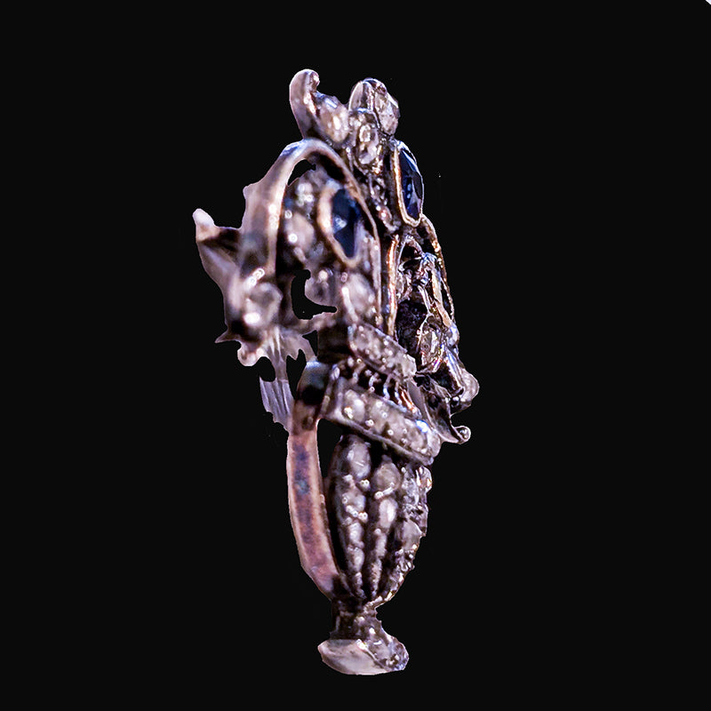 ジョージアンサファイア・ダイヤモンド・ジャルディネッティブローチ