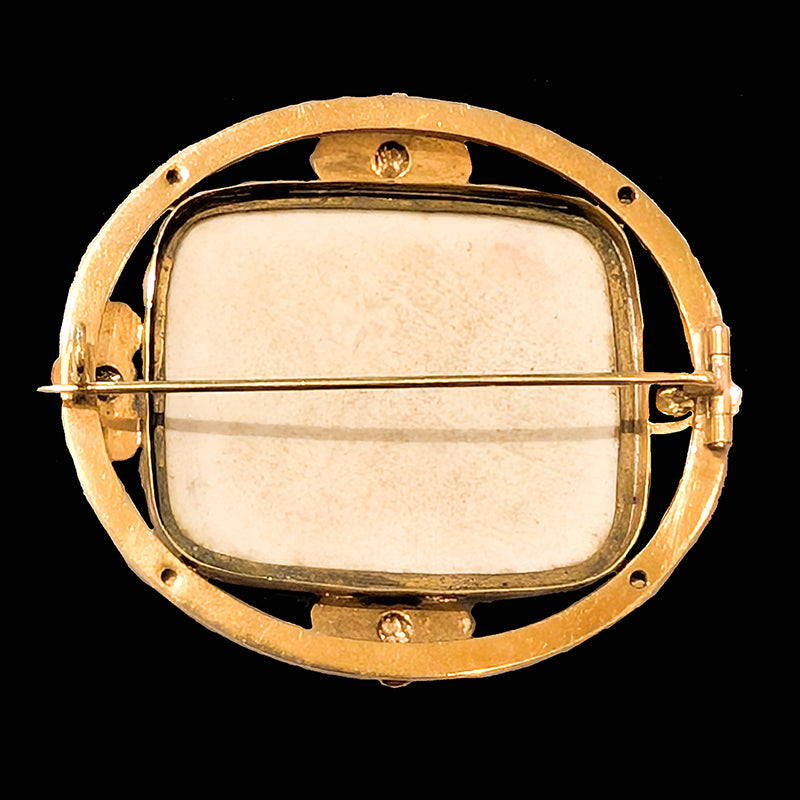 ビクトリアン陶板エンジェルブローチ