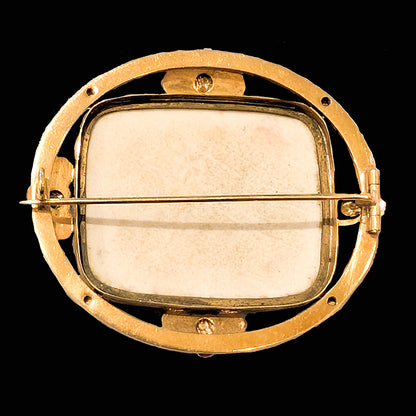 ビクトリアン陶板エンジェルブローチ