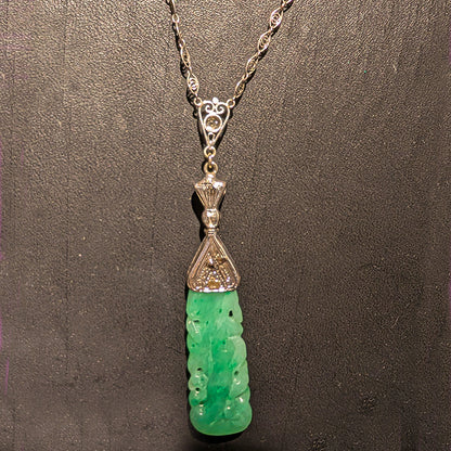 翡翠・ダイヤモンド・ソトワールネックレス