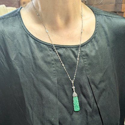 翡翠・ダイヤモンド・ソトワールネックレス