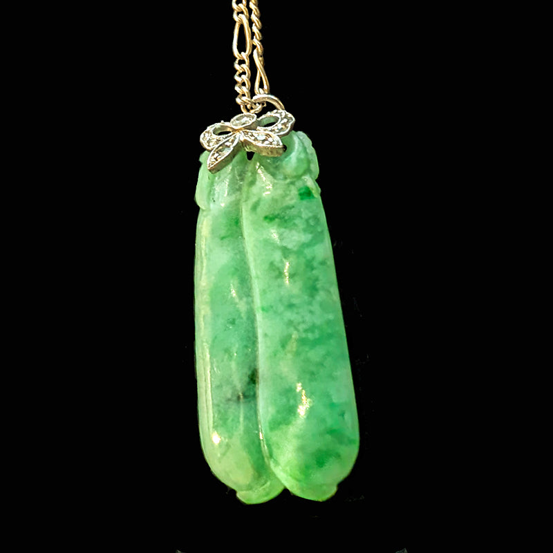 アール・デコ・ヒスイ・ダイヤモンドペンダント