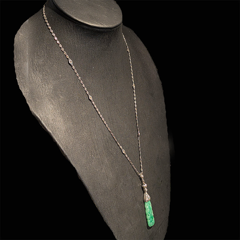 翡翠・ダイヤモンド・ソトワールネックレス