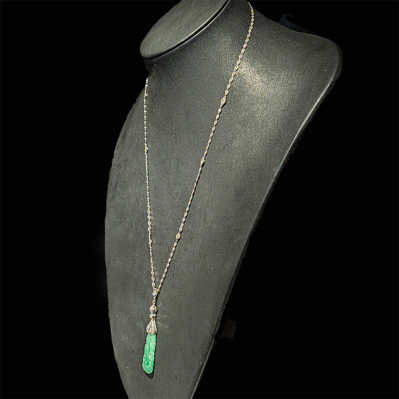 翡翠・ダイヤモンド・ソトワールネックレス