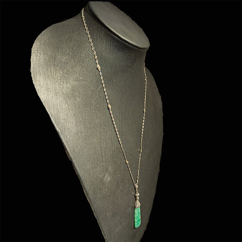 翡翠・ダイヤモンド・ソトワールネックレス