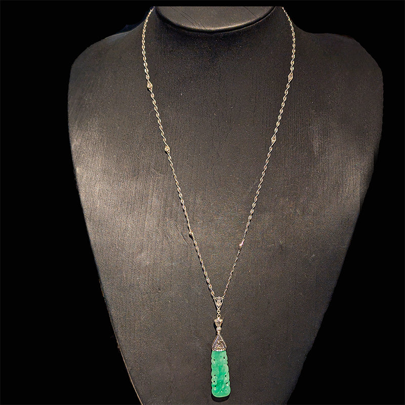 翡翠・ダイヤモンド・ソトワールネックレス